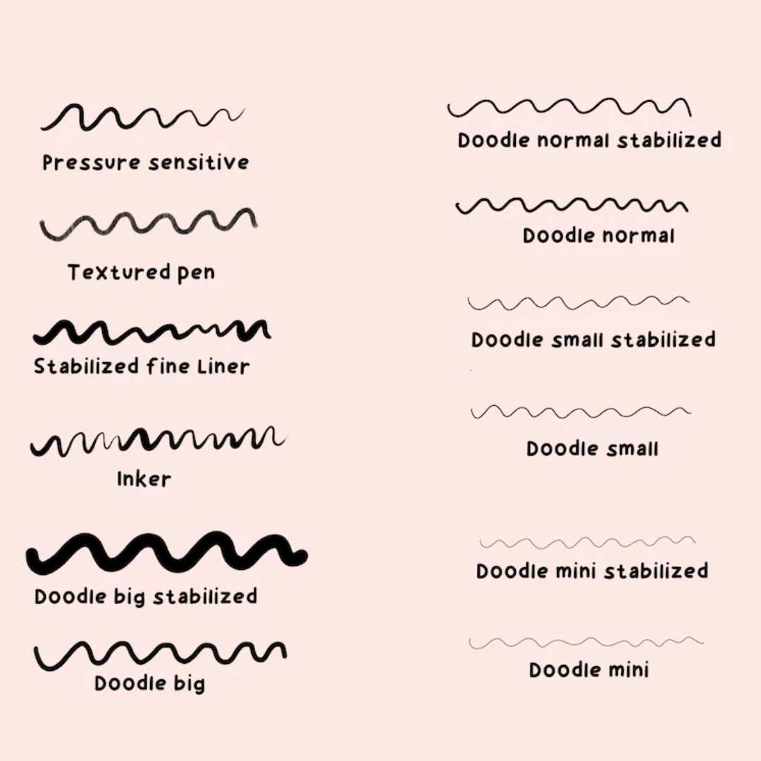 Procreate doodle brushes 12 different doodling brushes Fine Liner essential brushes sketching