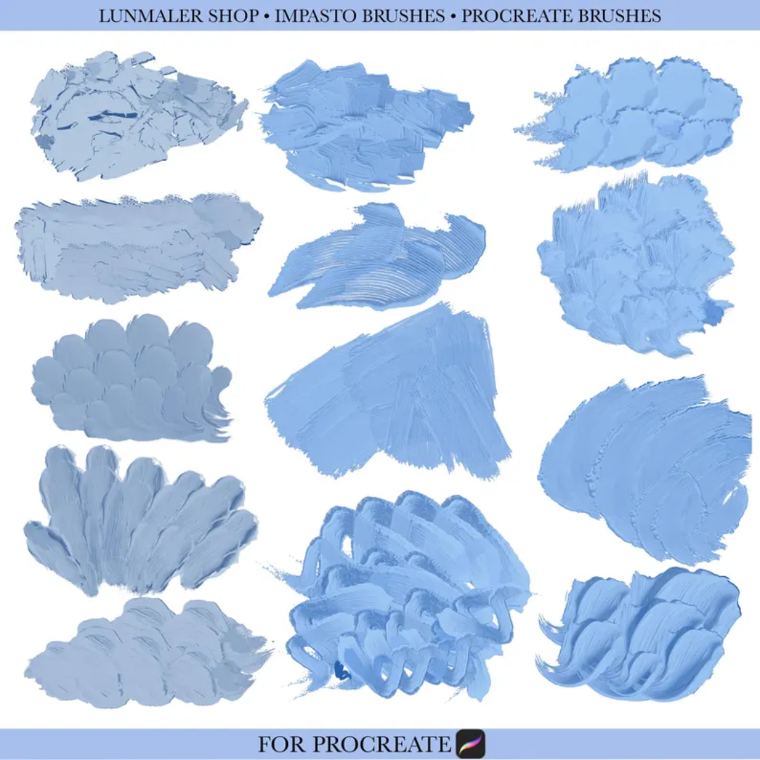 Impasto Procreate Brushes: Realistic Oil, Acrylic, Gouache (Digital Brushes)