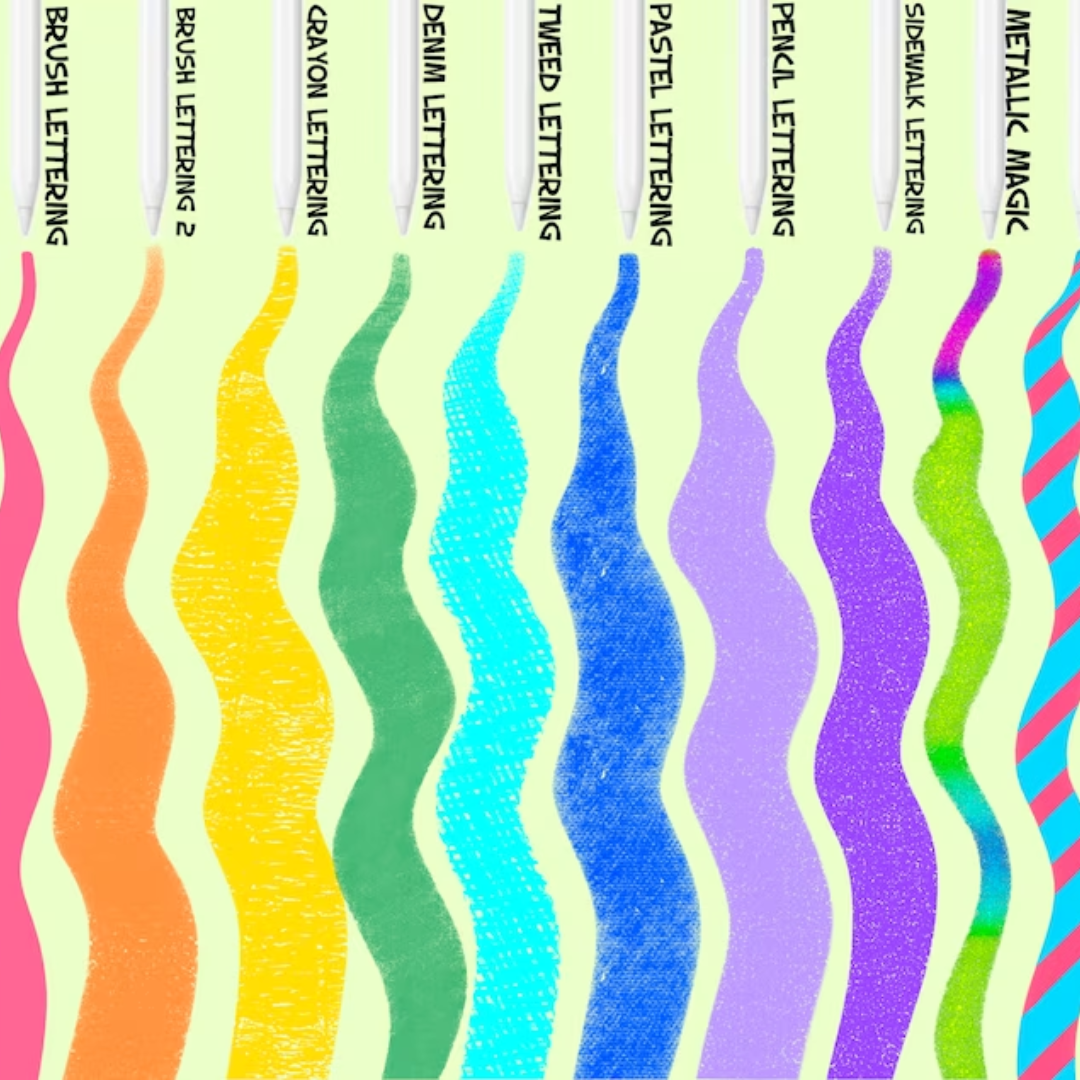 20 Lettering Practice Worksheets, 10 Procreate Brushes, Learn Brush Lettering, Modern Calligraphy, Lettering Workbook for Procreate or Print