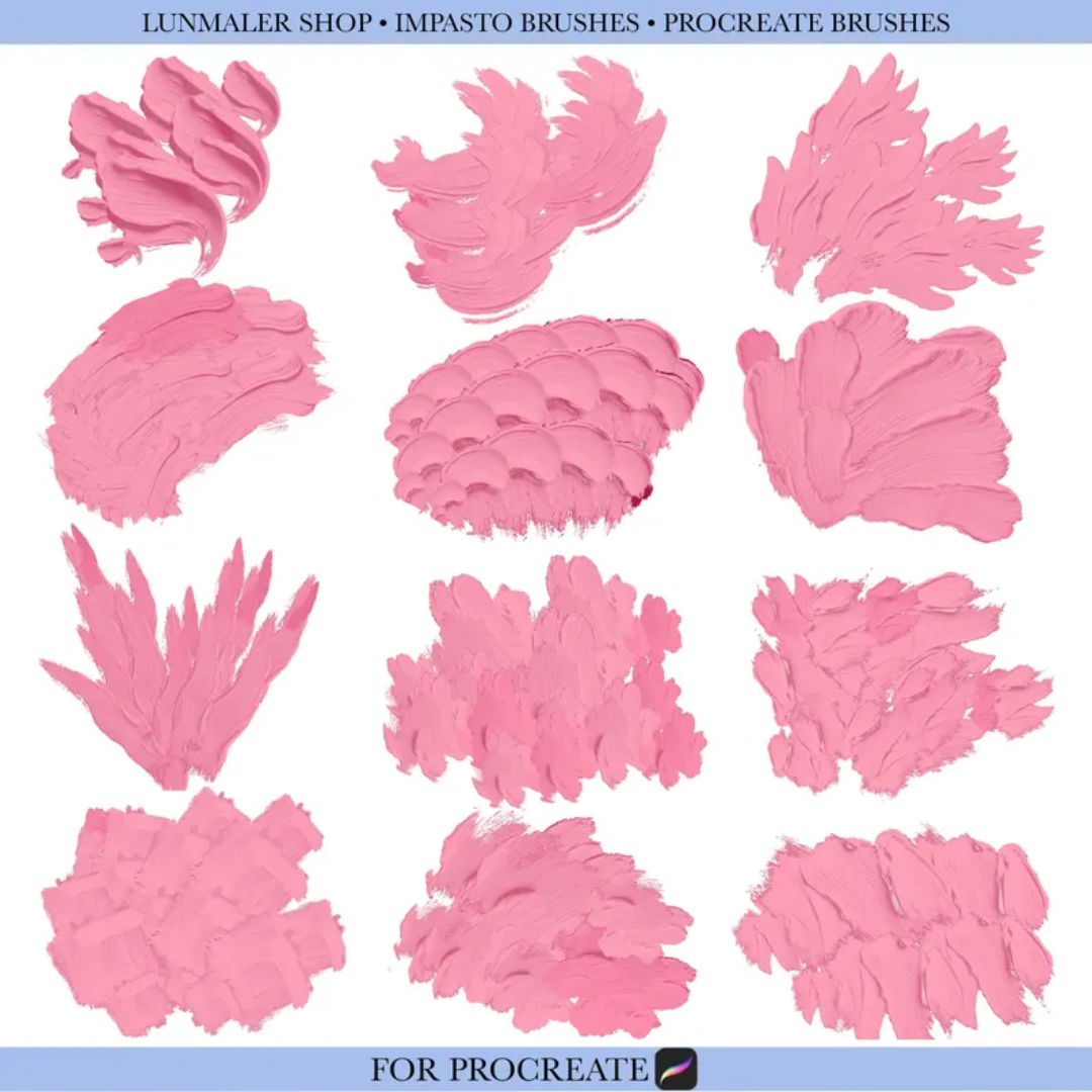 Impasto Procreate Brushes: Realistic Oil, Acrylic, Gouache (Digital Brushes)