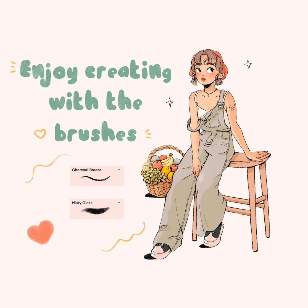 Procreate Brush Duo, Textured Liner & Soft Coloring Brush