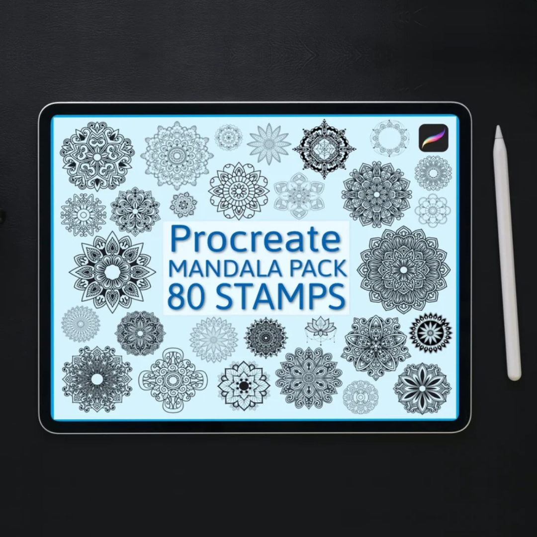 1800 Stamps bundle, Procreate stamps, Procreate brushes, Botanic stamps set, Boho iPad brushes, Mystic crystals stamps, Mandala tattoo stamp