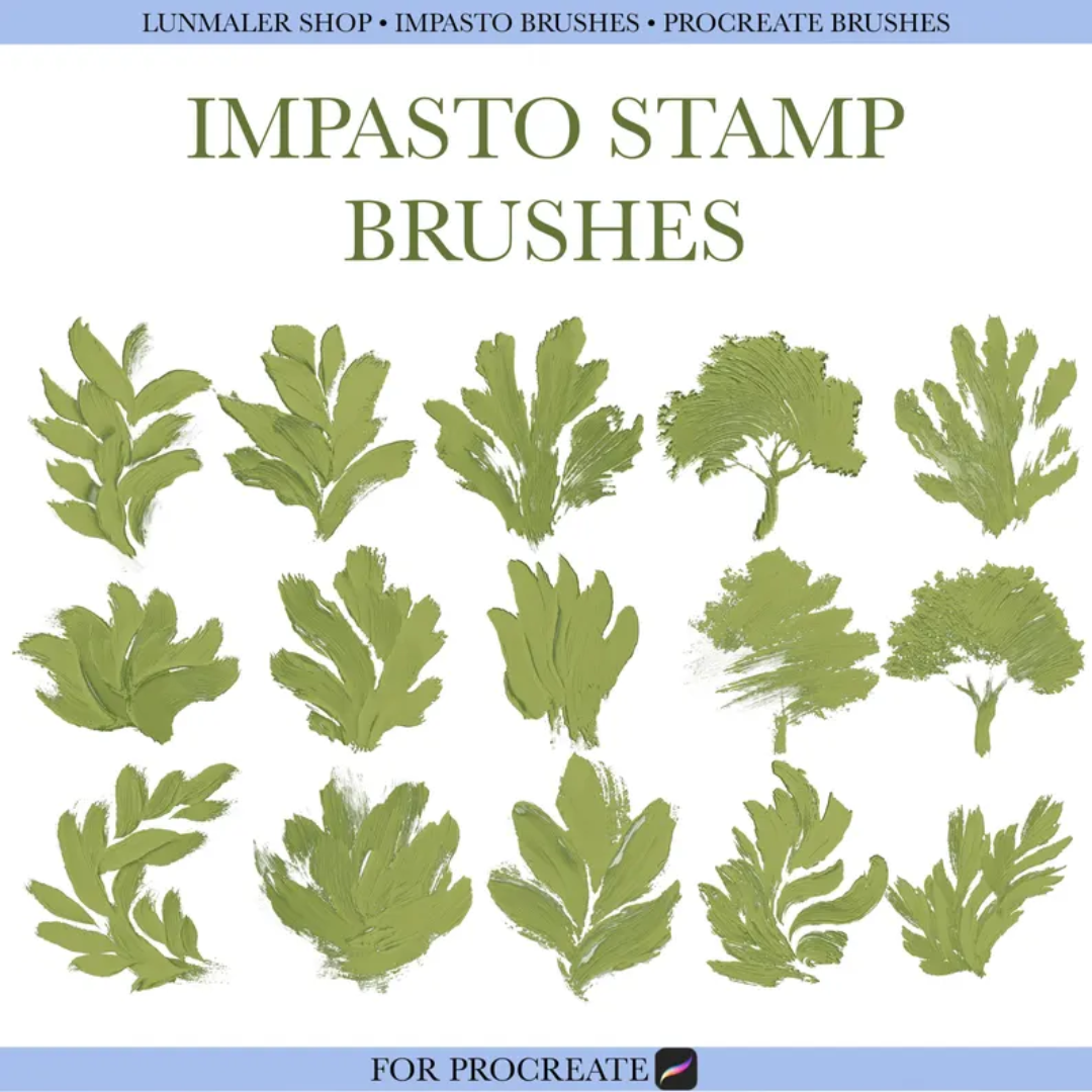 Impasto Procreate Brushes: Realistic Oil, Acrylic, Gouache (Digital Brushes)