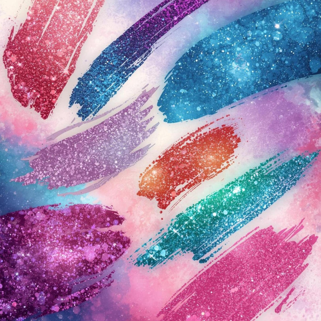 41 Glitter & Sparkle Procreate Brushes | Shiny Texture Brush Set | Color Palettes | Sparkley, Glow, and Glitter Effects for creators on iPad