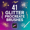 41 Glitter & Sparkle Procreate Brushes | Shiny Texture Brush Set | Color Palettes | Sparkley, Glow, and Glitter Effects for creators on iPad