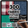 300 Fabric Texture Brushes for Procreate, Denim, Leather, Textile, Silk, Clothing Patterns Brushes