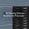 50 Sewing Stitches Brushes for Procreate, Single & Double Needle, Coverstitch, Overlock, & More