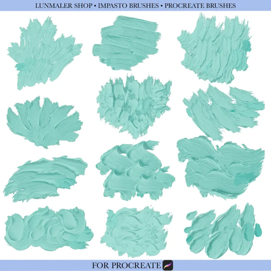 Impasto Procreate Brushes: Realistic Oil, Acrylic, Gouache (Digital Brushes)