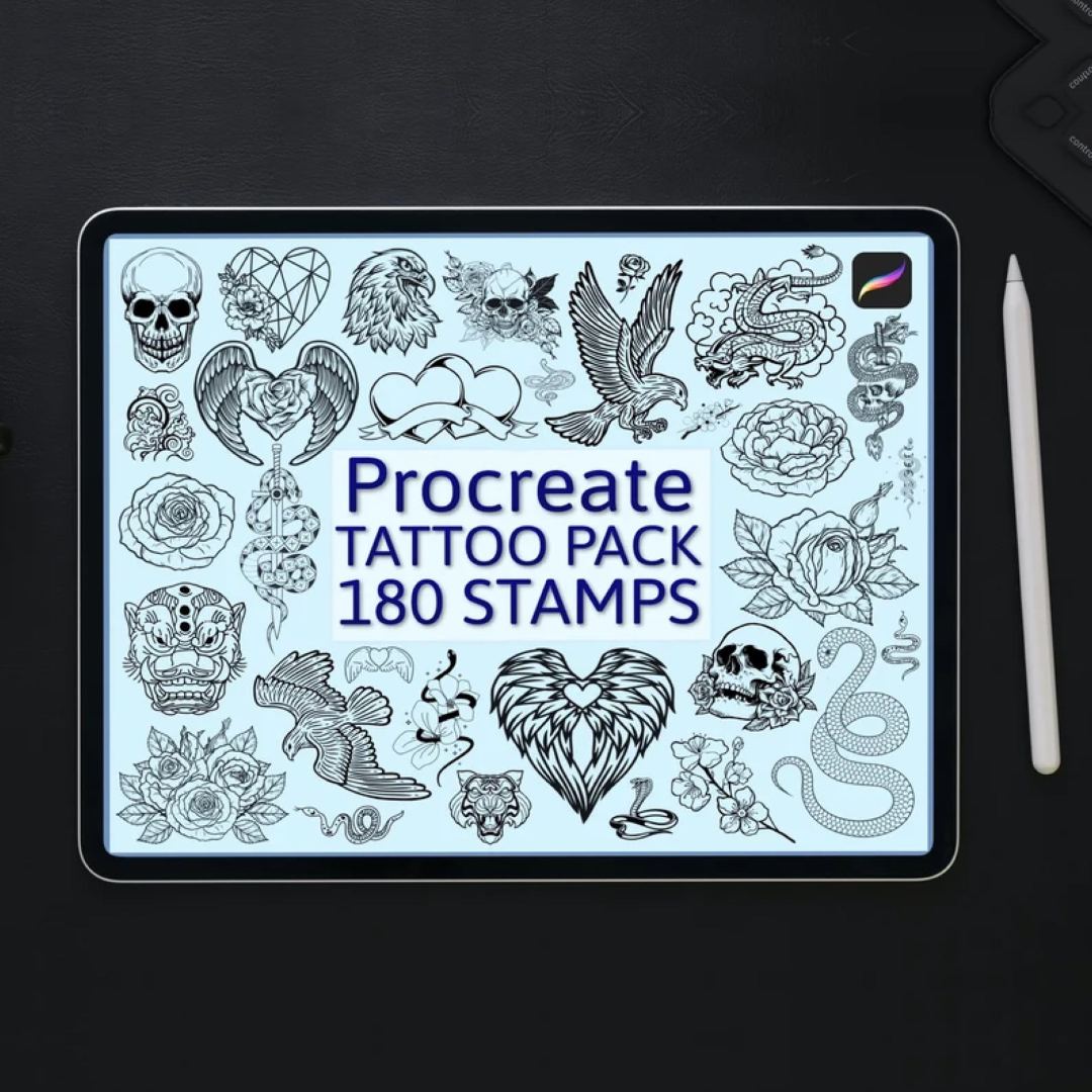 1800 Stamps bundle, Procreate stamps, Procreate brushes, Botanic stamps set, Boho iPad brushes, Mystic crystals stamps, Mandala tattoo stamp