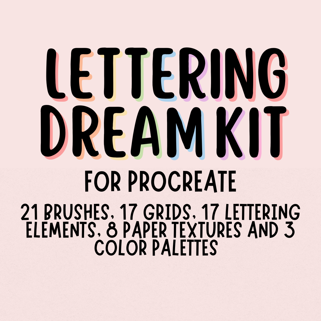 Procreate Lettering Brush Set – 100+ Digital Brushes for Calligraphy, Watercolor, Markers, Stamps, Textures and Composition Guides