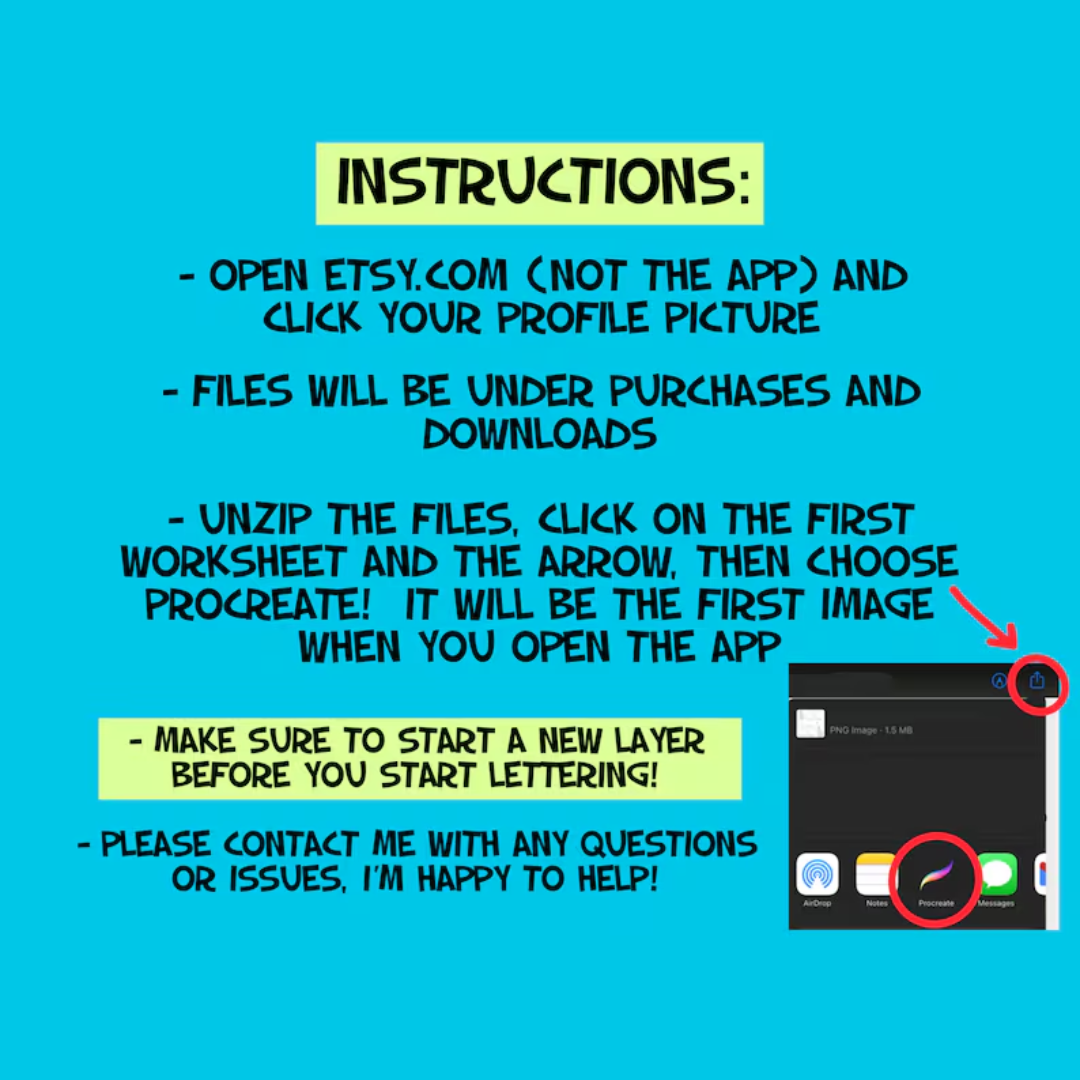 20 Lettering Practice Worksheets, 10 Procreate Brushes, Learn Brush Lettering, Modern Calligraphy, Lettering Workbook for Procreate or Print