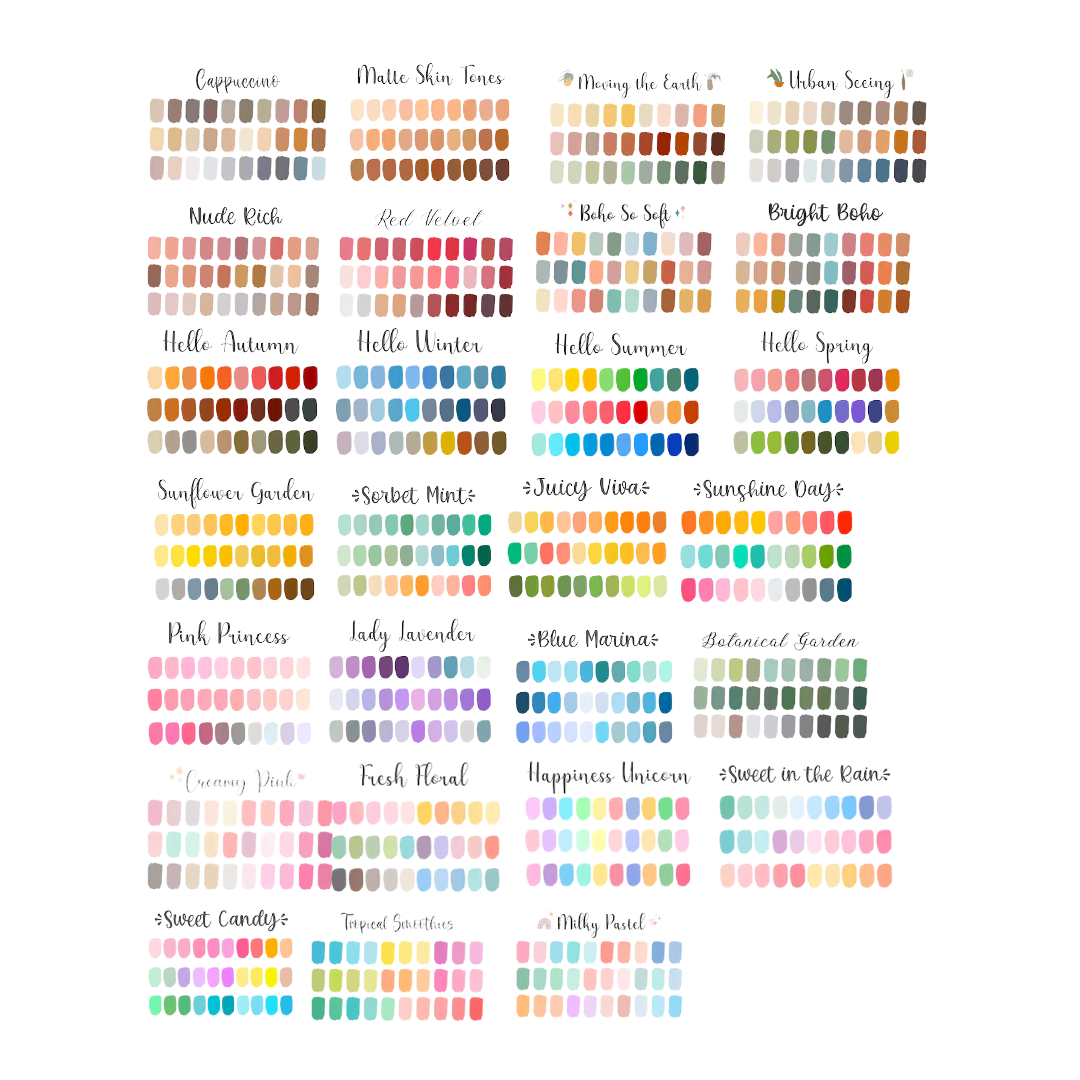 Procreate Color Palette Bundle, Color Swatches Pack, Procreate Color Bundle, 100 iPad Color Palettes, Procreate Color Set, Procreate Brushes