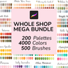 Whole Shop Bundle, 500+ Brushes, 3000 Color Palettes, Every Brush Created, Lettering Brushes, Watercolor, Doodle, Impasto, 2000 Stamps